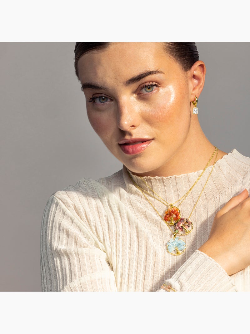 Collier Luxenter Budleia et plaqué or 18k Multicolore - Kiabi