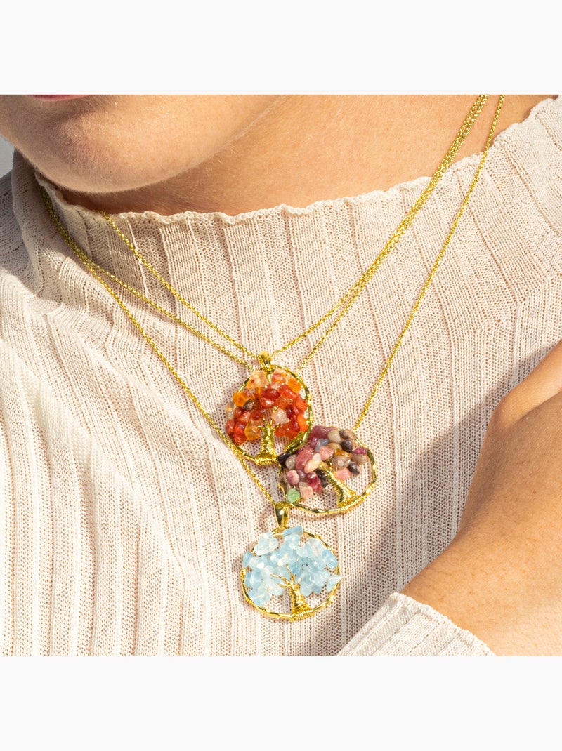 Collier Luxenter Budleia et plaqué or 18k Rouge - Kiabi