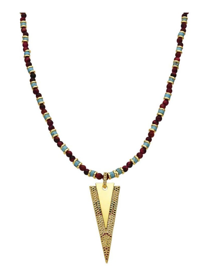 Collier Luxenter de zircons multicolores finis à l'or fin 18k - Colix Multicolore - Kiabi
