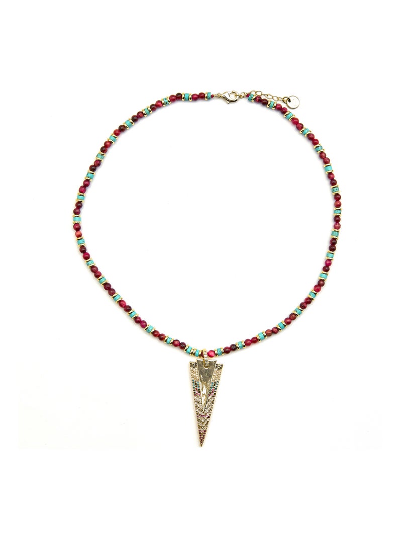 Collier Luxenter de zircons multicolores finis à l'or fin 18k - Colix Multicolore - Kiabi