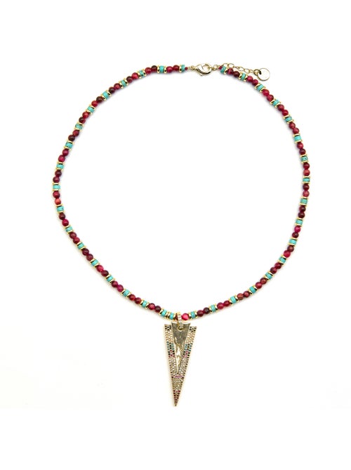 Collier Luxenter de zircons multicolores finis à l'or fin 18k - Colix - Kiabi