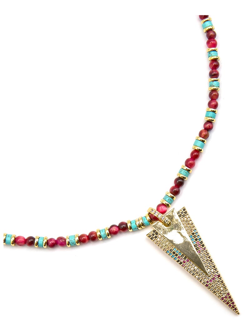Collier Luxenter de zircons multicolores finis à l'or fin 18k - Colix Multicolore - Kiabi