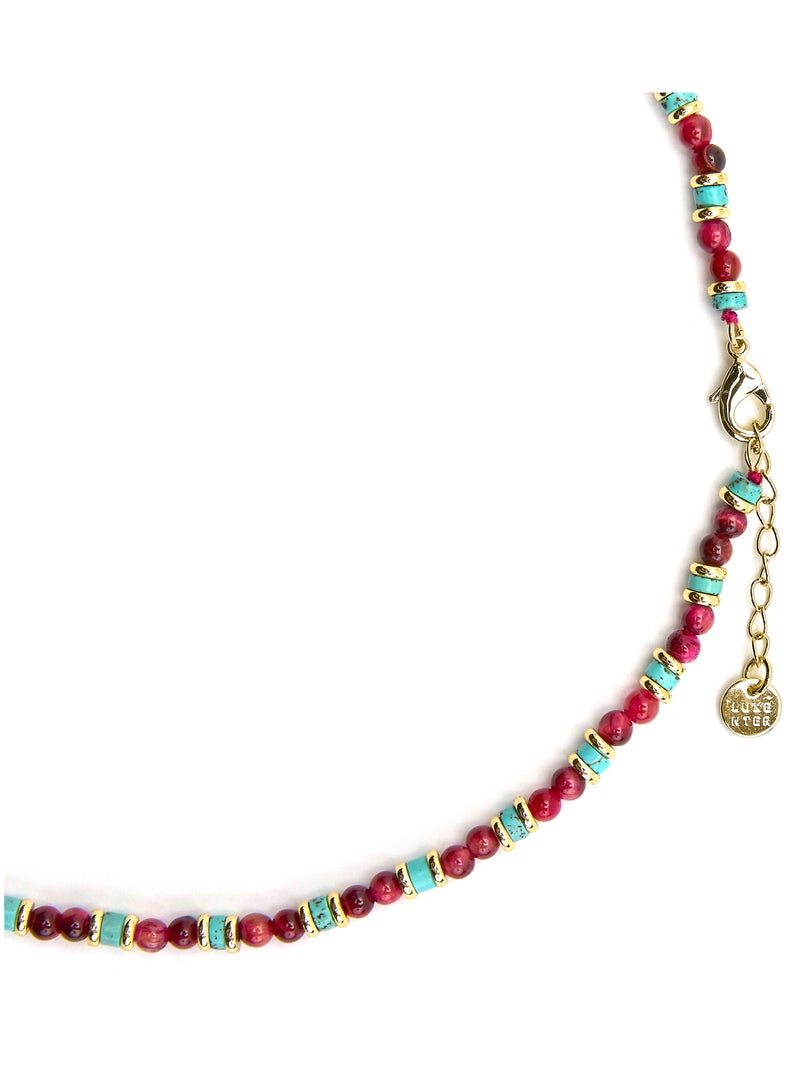 Collier Luxenter de zircons multicolores finis à l'or fin 18k - Colix Multicolore - Kiabi