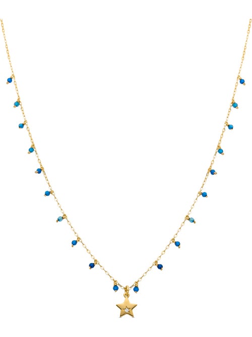 Collier Luxenter en argent 925 avec cristal bleu foncé et finition et plaqué or 18k - Zysuo - Kiabi