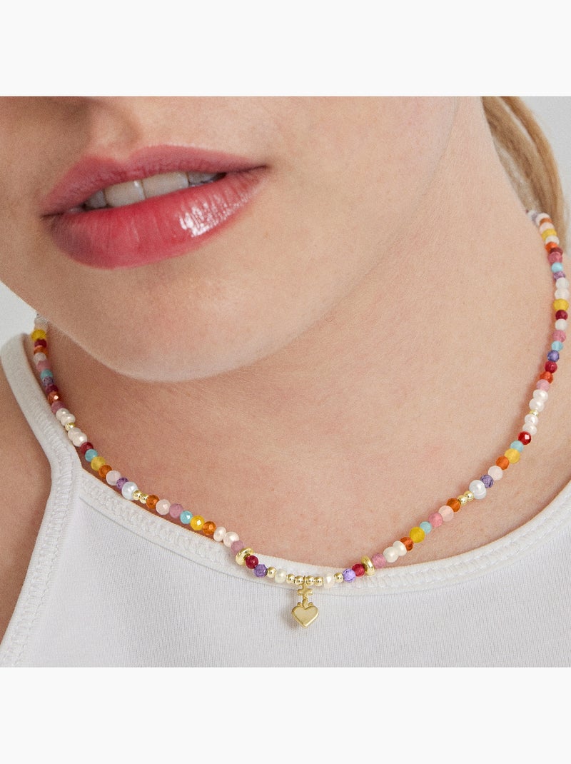 Collier Luxenter en argent 925 avec cristal multicolore et finition et plaqué or 18k - Nymox Multicolore - Kiabi