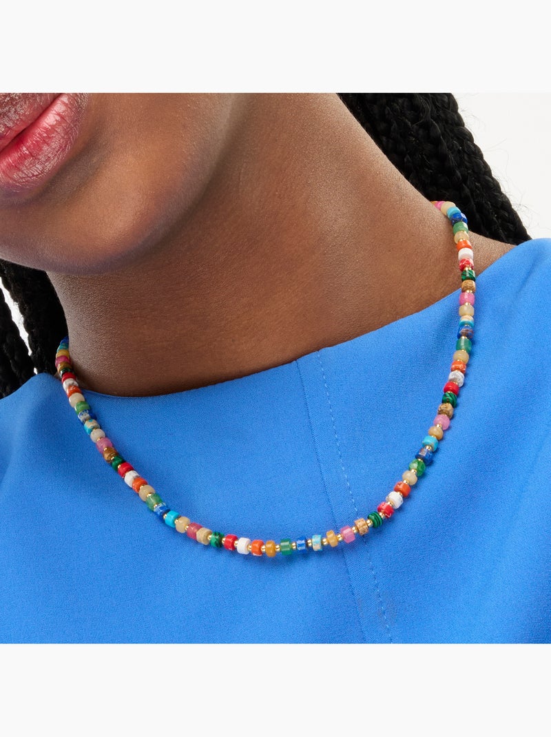 Collier Luxenter en argent 925 avec cristal multicolore plaqué or jaune 18K - Ihun Multicolore - Kiabi