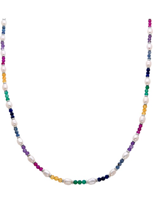 Collier Luxenter en argent 925 avec cristal rhodié multicolore - Biroal - Kiabi