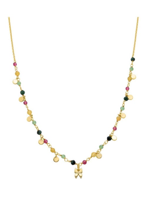 Collier Luxenter en argent 925 avec cristal vert plaqué or jaune 18K - Papillon - Kiabi Collier Luxenter en argent 925 avec cristal vert plaqué or jaune 18K - Papillon - Kiabi