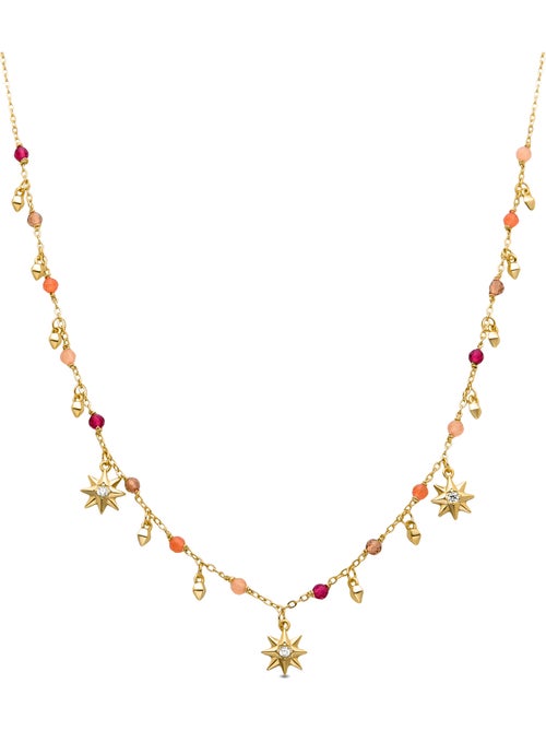Collier Luxenter en argent 925 avec cristaux multicolores finis et plaqué or 18k - Sekhay - Kiabi