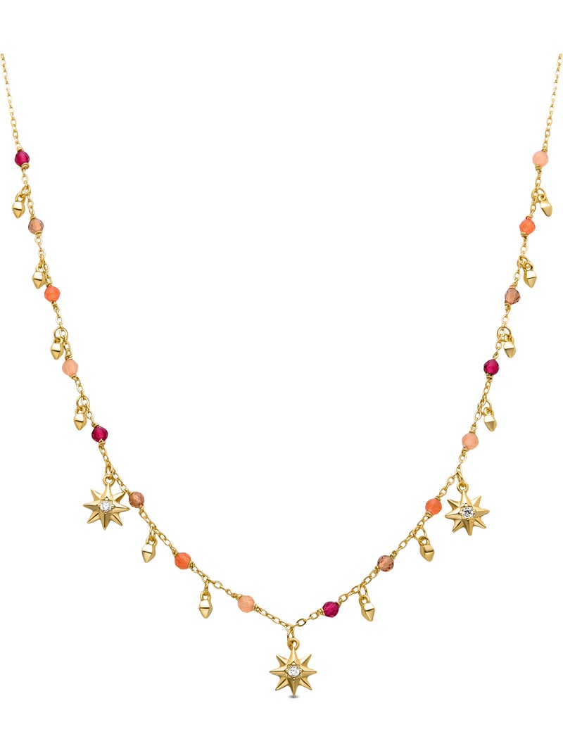 Collier Luxenter en argent 925 avec cristaux multicolores finis et plaqué or 18k - Sekhay Multicolore - Kiabi