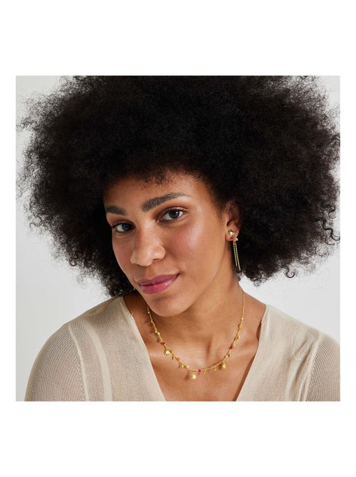 Collier Luxenter en argent 925 avec cristaux multicolores finis et plaqué or 18k - Sekhay - Kiabi