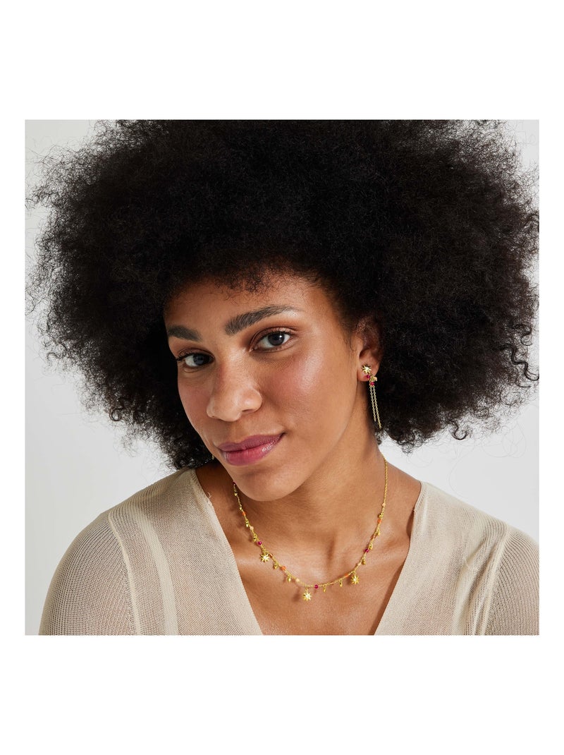 Collier Luxenter en argent 925 avec cristaux multicolores finis et plaqué or 18k - Sekhay Multicolore - Kiabi