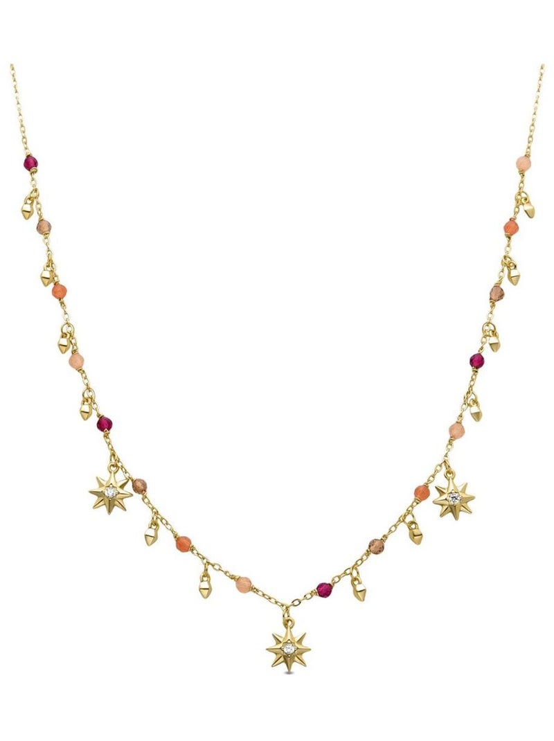 Collier Luxenter en argent 925 avec cristaux multicolores finis plaqué or jaune 18K - Sekhay Multicolore - Kiabi