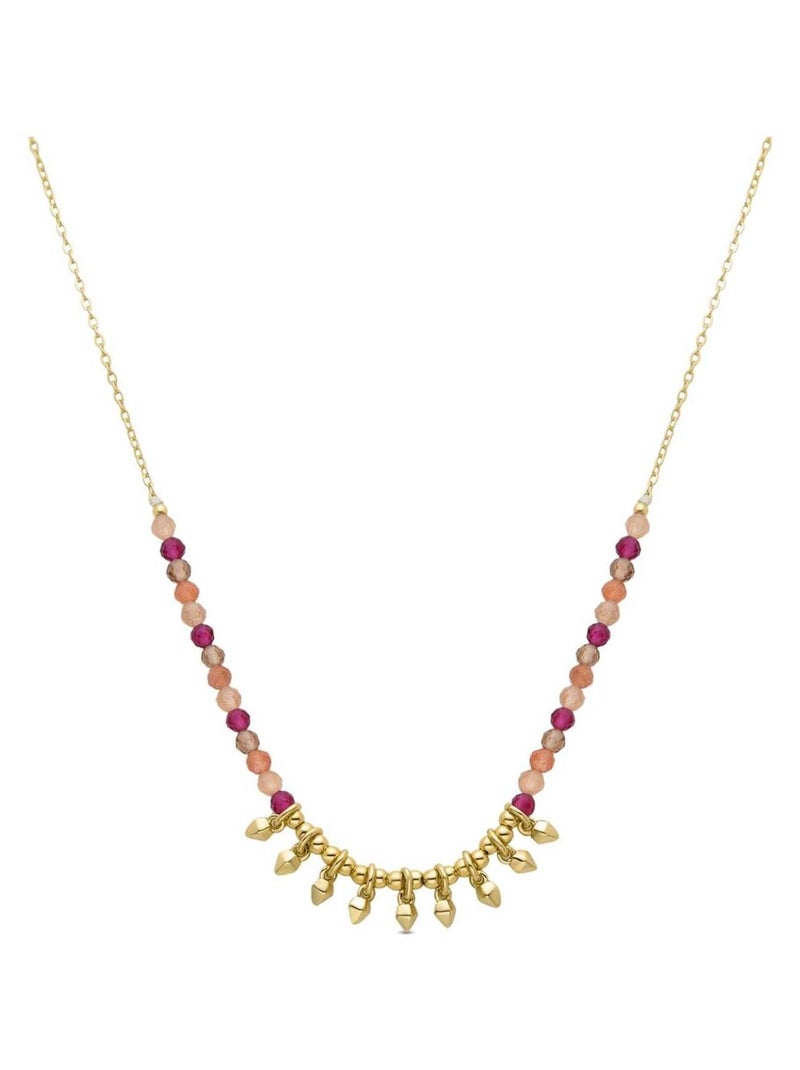 Collier Luxenter en argent 925 avec des cristaux multicolores finis plaqué or jaune 18k - Akrul Multicolore - Kiabi