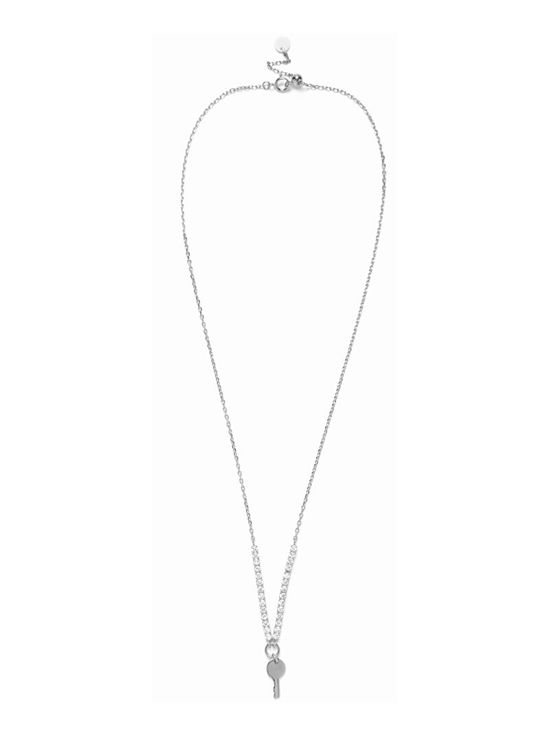 Collier Luxenter en argent 925 avec des zircons rhodiés - Talya Blanc - Kiabi