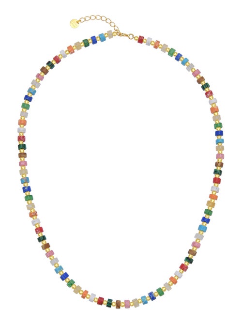 Collier Luxenter en argent 925 avec finition en or jaune 18K cristal multicolore - Ihun - Kiabi