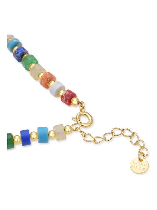 Collier Luxenter en argent 925 avec finition en or jaune 18K cristal multicolore - Ihun - Kiabi