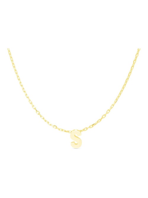 Collier Luxenter en argent 925 avec finition plaqué or jaune 18k - Alphabet - Kiabi