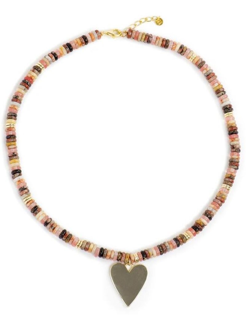 Collier Luxenter en argent 925 avec finition plaqué or jaune 18k Agate multicolore - Umex Multicolore - Kiabi