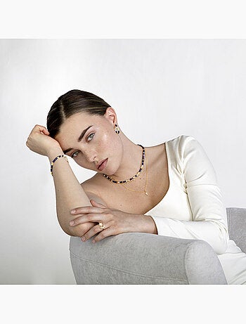 Collier Luxenter en argent 925 avec Lapislazuli naturel et plaqué or 18k - Ihun