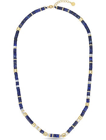 Collier Luxenter en argent 925 avec Lapislazuli naturel et plaqué or 18k - Ihun