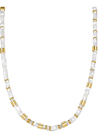 Collier Luxenter en argent 925 avec nacre blanche et plaqué or 18k - Wicoy