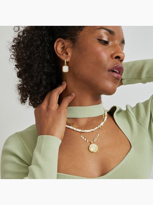 Collier Luxenter en argent 925 avec nacre blanche et plaqué or 18k - Wicoy - Kiabi Collier Luxenter en argent 925 avec nacre blanche et plaqué or 18k - Wicoy - Kiabi