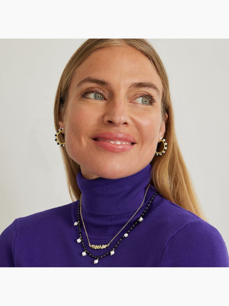 Collier Luxenter en argent 925 avec perle blanche et plaqué or 18k - Seika Argent - Kiabi