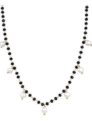 Collier Luxenter en argent 925 avec perle blanche et plaqué or 18k - Seika