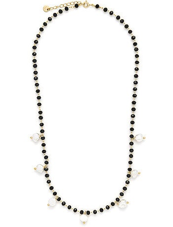 Collier Luxenter en argent 925 avec perle blanche et plaqué or 18k - Seika