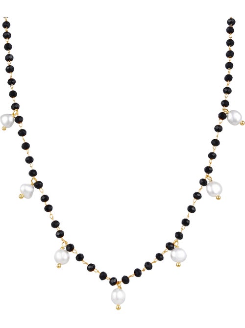Collier Luxenter en argent 925 avec perle blanche et plaqué or 18k - Seika - Kiabi
