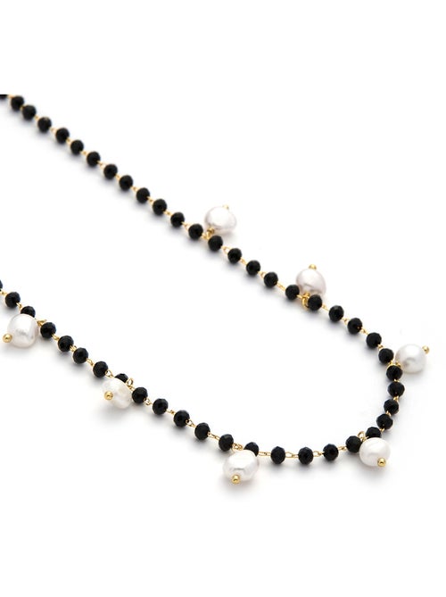 Collier Luxenter en argent 925 avec perle blanche et plaqué or 18k - Seika - Kiabi