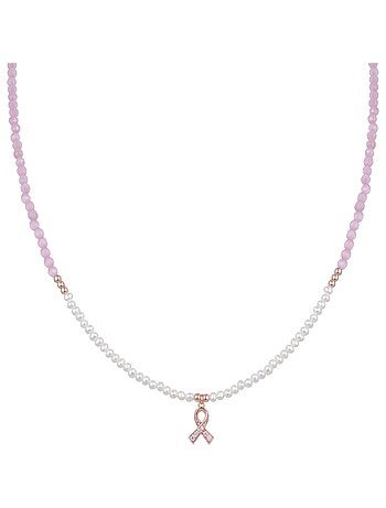 Collier Luxenter en argent 925 avec perle blanche plaquée or rose 18K - Kael