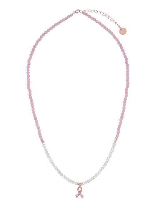 Collier Luxenter en argent 925 avec perle blanche plaquée or rose 18K - Kael - Kiabi