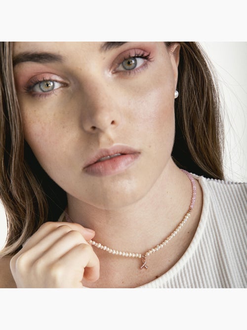 Collier Luxenter en argent 925 avec perle blanche plaquée or rose 18K - Kael - Kiabi Collier Luxenter en argent 925 avec perle blanche plaquée or rose 18K - Kael - Kiabi