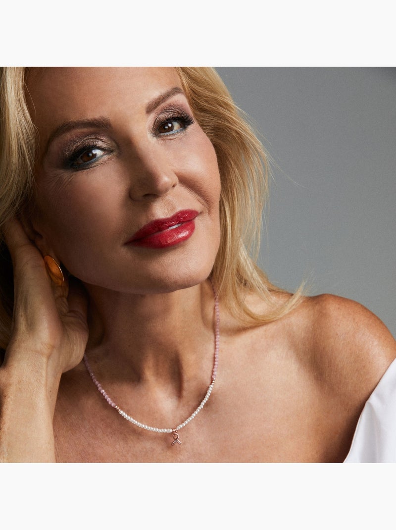 Collier Luxenter en argent 925 avec perle blanche plaquée or rose 18K - Kael Blanc Blanc - Kiabi