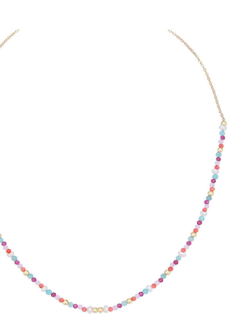 Collier Luxenter en argent 925 avec quartz hydrothermal orange et plaqué or 18k - Asvorg Multicolore - Kiabi