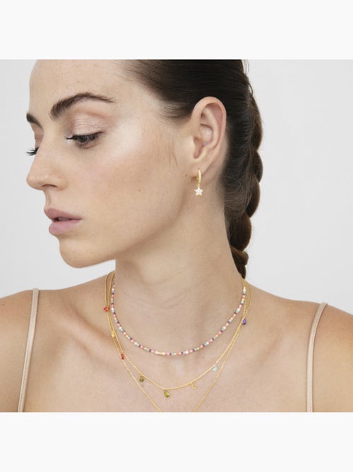 Collier Luxenter en argent 925 avec quartz hydrothermal orange et plaqué or 18k - Asvorg - Kiabi