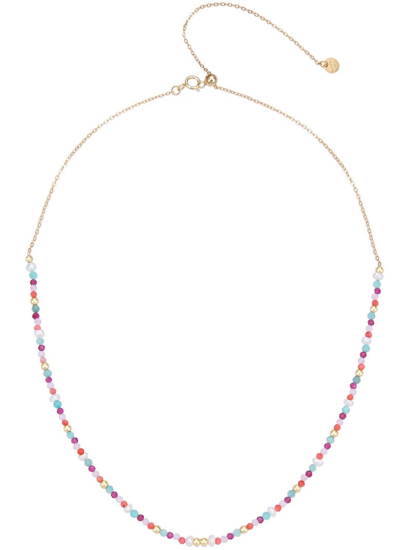 Collier Luxenter en argent 925 avec quartz hydrothermal orange et plaqué or 18k - Asvorg Multicolore - Kiabi
