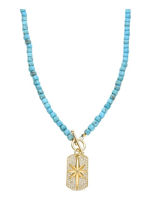 Collier Luxenter en argent 925 avec turquoise et or jaune 18 carats - Mvoga - Kiabi