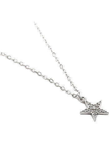 Collier Luxenter en argent 925 avec zircon brillant rhodié - Leilda
