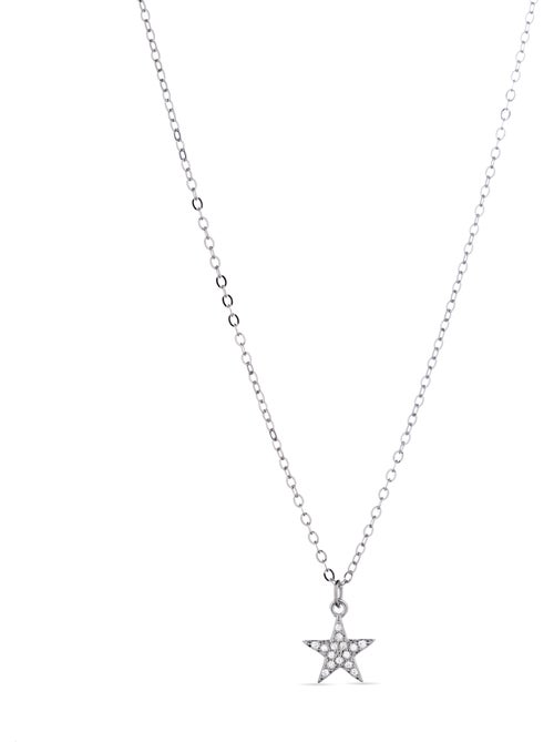 Collier Luxenter en argent 925 avec zircon brillant rhodié - Leilda - Kiabi