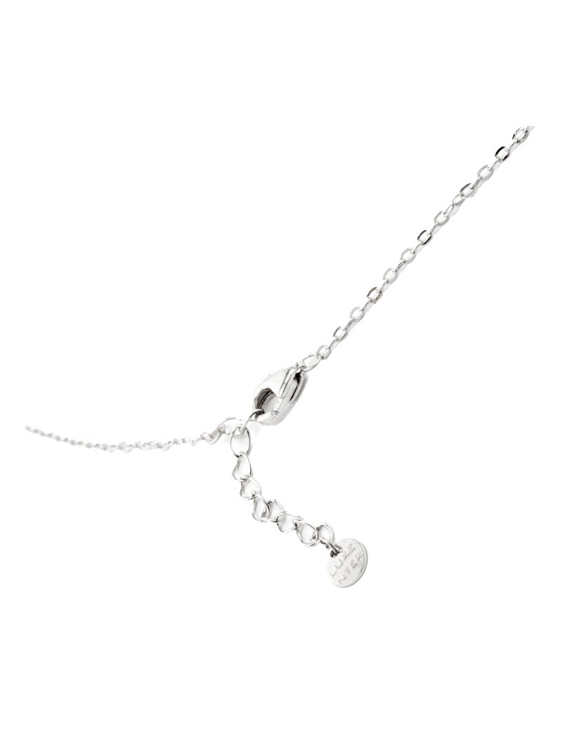 Collier Luxenter en argent 925 avec zircon brillant rhodié - Leilda Blanc - Kiabi