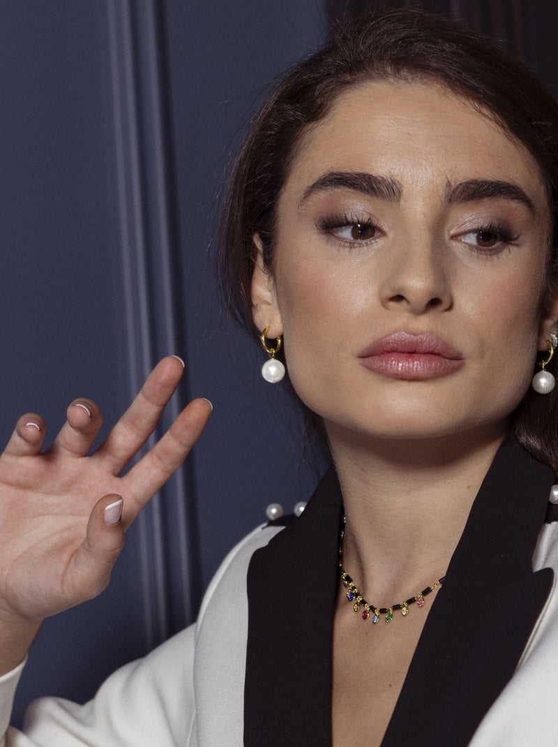 Collier Luxenter en argent 925 avec zircon multicolore et finition plaqué or jaune 18K - Vusak Multicolore - Kiabi