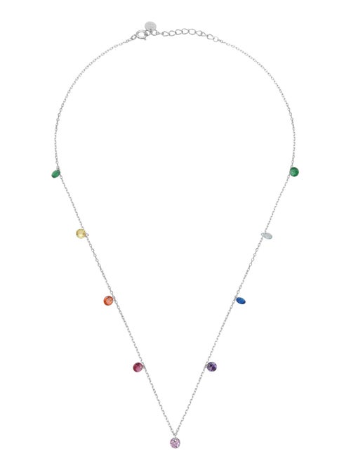 Collier Luxenter en argent 925 avec zircon multicolore plaqué rhodium - Rolcon - Kiabi