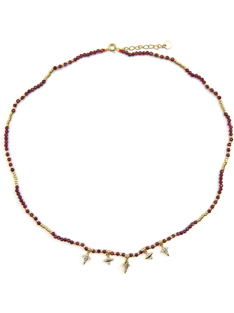 Collier Luxenter en argent 925 avec zircon plaqué or 18k - Paila Blanc - Kiabi