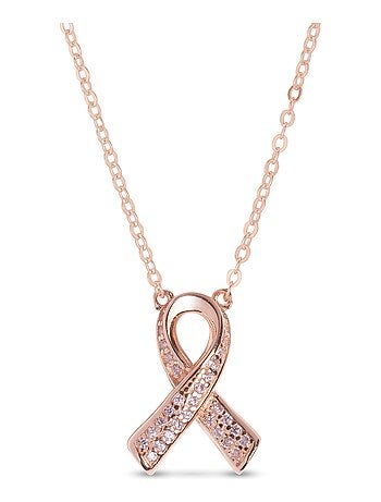 Collier Luxenter en argent 925 avec zircon rose et or rose 18k - Annleof