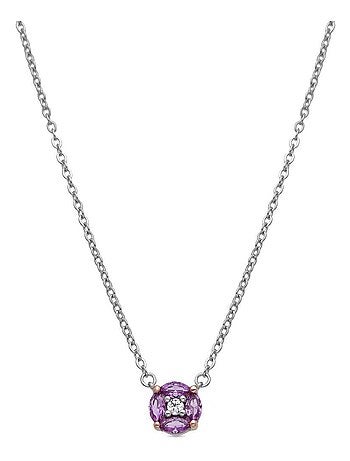 Collier Luxenter en argent 925 avec zircon rose rhodié - Siankho