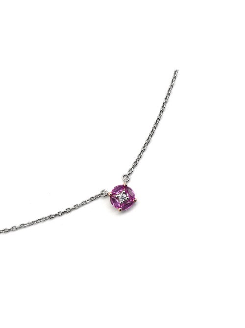 Collier Luxenter en argent 925 avec zircon rose rhodié - Siankho - Kiabi