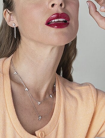Collier Luxenter en argent 925 avec zirconium brillant plaqué rhodium - Sharra